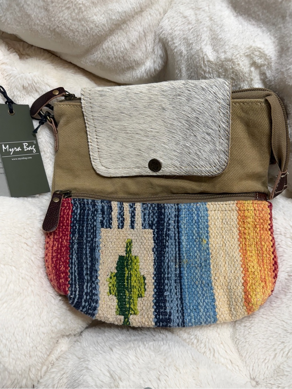 NWT Myra Bag Multicolor Canvas & Woven Crossbody Bag